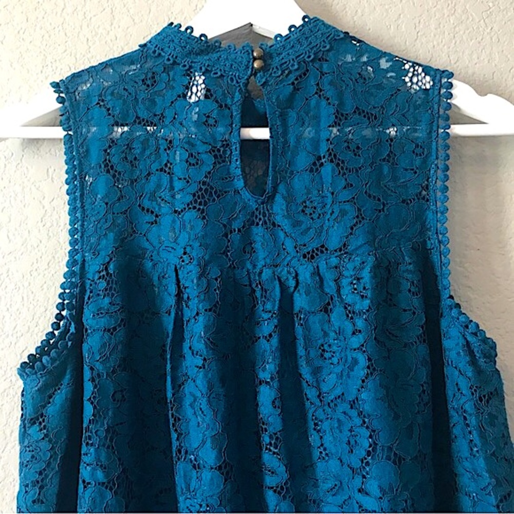 Teal Lace Baby Doll Top